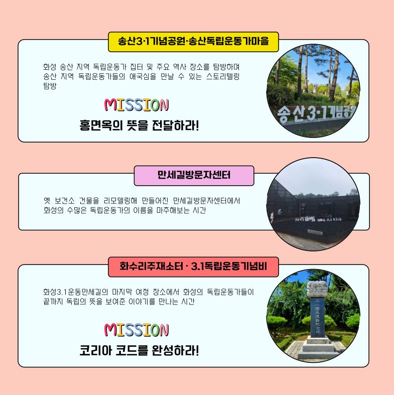 화성3.1운동만세길 답사교육 (2.화성3.1운동만세길 & 송산독립운동가마을 연계 탐방) 