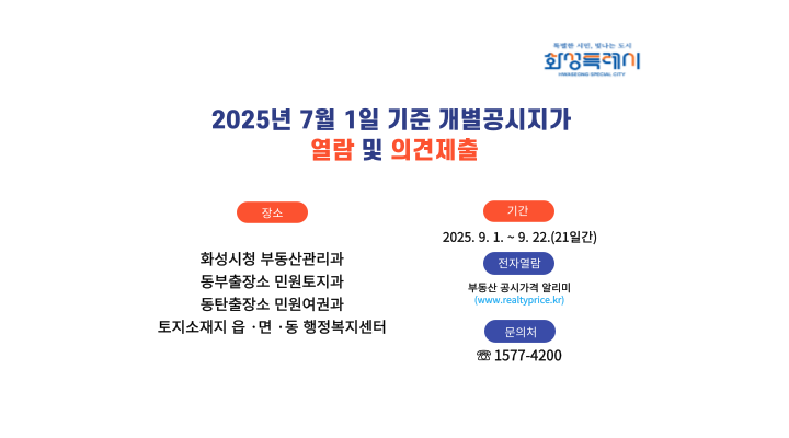 2025.7.1.기준 개별공시지가 열람 및 의견제출 안내