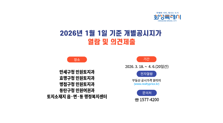 2026.1.1.기준 개별공시지가 열람 및 의견제출 안내